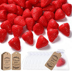 Loopeer 48 Set Strawberry Baby Shower Soaps with Cards Bags, Red by Loopeer