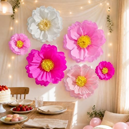 Faylifeway Large Paper Fowers Decorations for Wall Birthday Party Backdrop by FaylifewayDecoryourLife