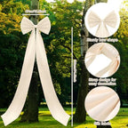 Wavwavw Christmas Giant Satin Bow Decor Cream White Big Bow, 75 x 18 Inches - Image 2