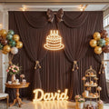 10x10ft Brown Backdrop Curtain for Parties Wrinkle Free Fabric Backdrop Curtain Wedding Photo Backdrop Drapes for Birthday Party Baby Shower Bridal Shower Photography Brown Back Drop 2 Panels 5x10FT by Suppromo
