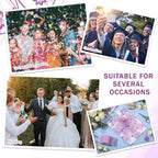 Fullhawl 50 Sets Wedding Invitations Wraps Set Pre Folded Vellum Jackets for 5 x 7 Invitations Dried Flowers Wax Seal Stickers Chiffon Silk Ribbon for Wedding Birthday Bridal Shower (Light Purple) - Image 4