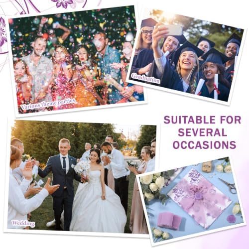 Fullhawl 50 Sets Wedding Invitations Wraps Set Pre Folded Vellum Jackets for 5 x 7 Invitations Dried Flowers Wax Seal Stickers Chiffon Silk Ribbon for Wedding Birthday Bridal Shower (Light Purple) - Image 4