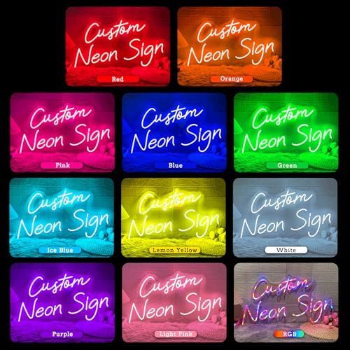 Custom Neon Signs,Neon Sign Customizable for Wall Decor, 10 Modes Personalized Large LED Neon Signs for Wedding Birthday Party Business Sign Neon Company Logo Nignt Light Gift - Image 2