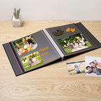 Large Photo Album Self Adhesive for 4x6 8x10 Magnetic Scrapbook Album DIY 60 Black Sticky Pages Linen Cover Photo Album(Black) - Image 2