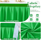 Partisky Green Polyester Table Skirt for Rectangle Tables 14ft, Wrinkle Resistant Pleated Ruffle Table Cloth for Banquet Wedding Trade Baby Shower Display Gift Dining Table - Image 5