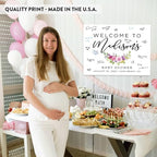 Andaz Press Personalized Large Canvas Baby Shower Welcome Sign, 16 x 20 Inches, Fuchsia Purple Florals, Guestbook Alternative, Custom Baby Shower Sign, for Floral Baby Shower, Baby Sprinkle Theme - Image 5