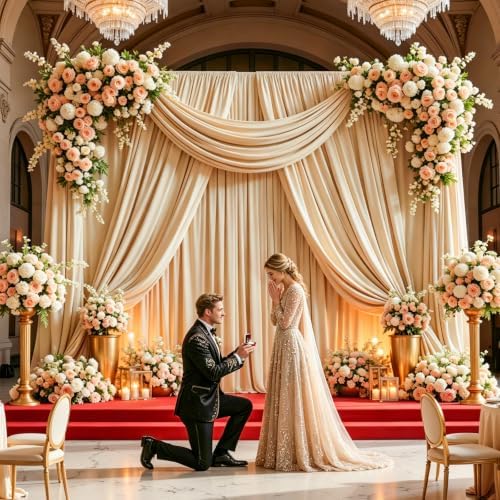 Champagne Backdrop Curtains for Parties, 30 x 10 ft Wrinkle Free Wedding Backdrop Drapes for Birthday, Baby Shower, Photo Booth and Photography - Image 7