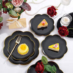 ejonirinjonir 180pcs Double Gold Rim Black Plastic Plates for Birthday - Image 6