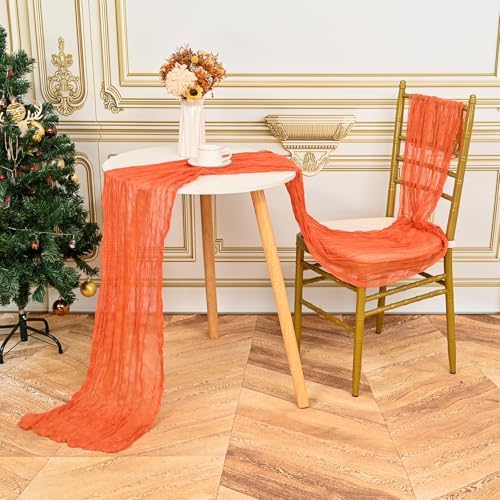 24 Pack Orange 10Ft Cheesecloth Table Runner - Image 5