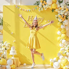 Besutolife Square Arch Backdrop Cover, 8×8 FT Spandex Arch Covers Stretchy Fitted Balloon Arch Stand Cover for Wedding, Birthday Party, Baby Shower, Photo Booth, Graduation Ceremony, Lemon Yellow - Image 3
