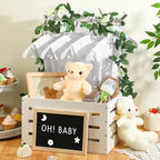 Barydat Wooden Baby Shower Crate Closet Baskets for Baby Shower, White - Image 5