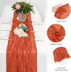 25 Pack Orange Cheesecloth Table Runner 17 x 108 Inch Gauze Table Runner Fabric Semi Sheer Cheese Cloth Table Runner Bulk for Rustic Romantic Wedding Baby Shower Table Decoration - Image 5