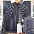 40ftx10ft Wrinkle Free Charcoal Backdrop Curtains for Parties, 8 Panels 5x10ft Silky Polyester Photo Backdrop Drapes for Wedding Birthday Photography Background Backdrop Stand by ENJOYYOURPARTY