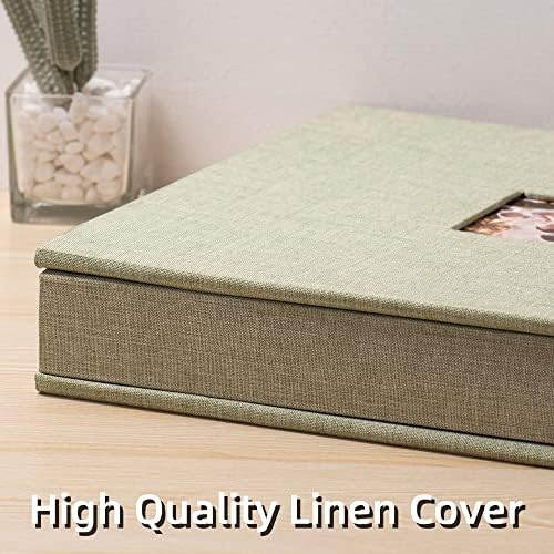 HoneyTolly Large Photo Album Self Adhesive, DIY Scrapbook Album for 600 Photos, 13"x12.6" 120 Pages Linen Cover Memory Book(Grass Green) - Image 7