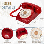 Audio Guest Book Wedding Phone,32GB Memory Customized Audio Messages, Volume Adjustable, with Message Replay Feature, Suitable for All Kinds of Party (Art Deco, Fresh-Red) - Image 3