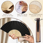 HJX 100Pcs Personalized Wedding Fan for Guests Engraved Paper Folding Fans - Image 5