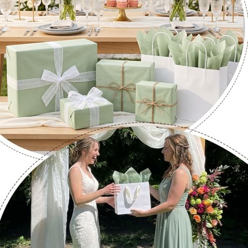 1000 Sheets Sage Green Tissue Paper Bulk, 20"X14" - Image 6