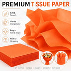 Qilery 500 Sheets Orange Tissue Paper Bulk for Gift Bags, 20 x 30 Inch - Image 3