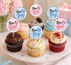 Gender Reveal Party Favors Team Girl Team Boy Baby Shower Vinyl Stickers 2" in (60 pcs) - Image 4