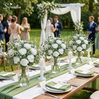Serwalin 240 Pcs Mixed Eucalyptus Greenery Stems, White Roses, Babys Breath - Image 4