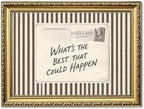 What's The Best That Could Happen Wall Art Vintage Inspirational Sign Wall Decor Trendy Striped Quote Postcard Poster Canvas Painting Print for Living Room Bedroom 24x16 inch Gold Framed by Unknown