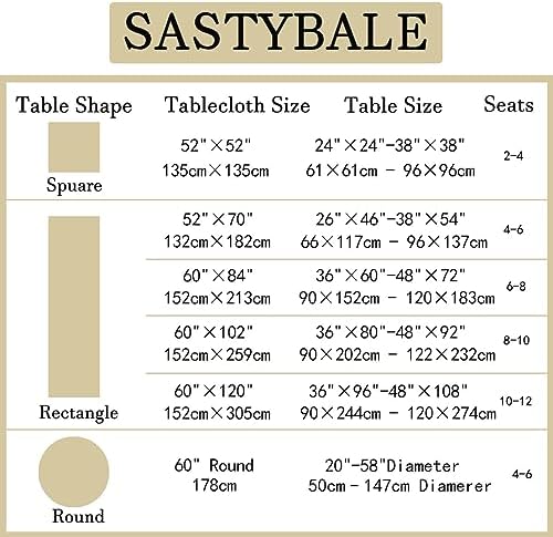 SASTYBALE Autumn Gold Champagne Jacquard Tablecloth 60"x102" Rectangle - Image 6