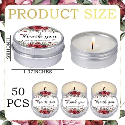 MTLEE 50 Pcs Summer Wedding Candles Gift Favors for Guests 1 Oz - Image 6
