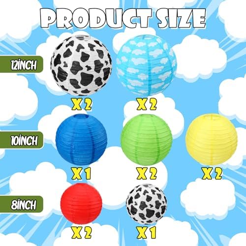 Motimind 12 Pcs Cartoon Story Birthday Party Decors Classroom Paper Lantern - Image 2