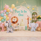 Gemscream 4 Pcs Fun to Be One Birthday Decor Lion Giraffe Zebra Cutouts - Image 6