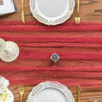 Artoid Mode 10-Pack Pearl Red Gauze Table Runner 10FT Home Decor - Image 5