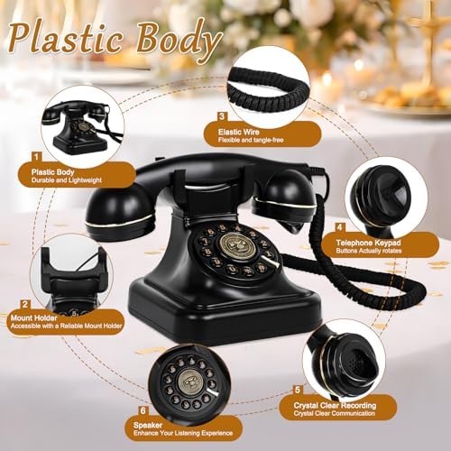 Audio Guest Book Wedding Phone, Vintage Voice Message Recorder Telephone with Premium Gift Box for Special Events, Bridal Shower, Birthday Party, Baby Shower, Anniversary, Engagement - Image 5