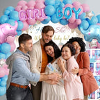 Elephant Gender Reveal Decorations, Baby Boy or Girl Gender Reveal Party Decorations, He or She What Will Baby Be Backdrop Balloon Banner Tablecloth Cake Cupcake Topper Box Sash Pink Blue - Image 7