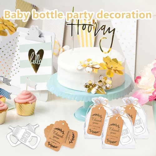 50 Pcs Silver Poppin Bottle Opener Baby Shower Favors for Guest - Image 7