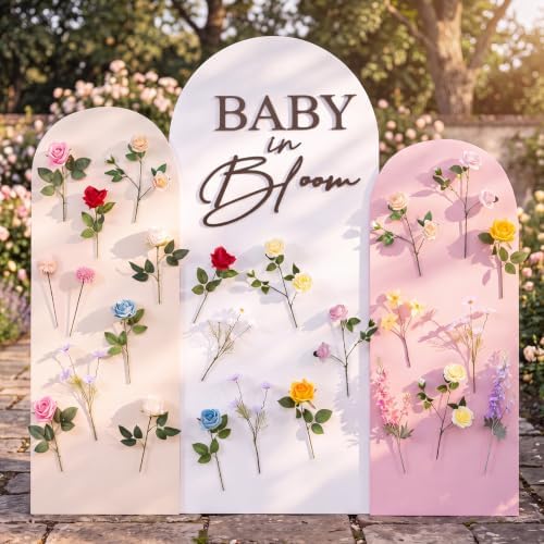 26 Pcs Baby in Bloom Floral Backdrop Arch Baby Shower by Unknown