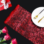 Snowkingdom Red Sparkly Table Runner Sequin Glitter Metallic Foil Mesh Runner 11 Inch x 100 Feet Romantic Wedding Reception Anniversary Birthday Party Bridal Shower Mother's Day Table Decoration - Image 4