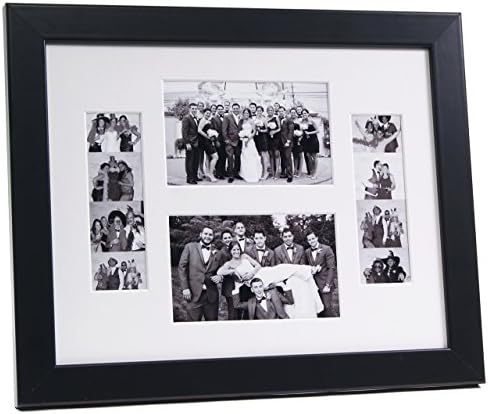 Creative Picture Frames 4X6Event11X14Bk-W Black Event Photo Booth Frame Holds 2-4 By 6 And 2-2 By 6-Inch Photographs With White Collage Mat And Stand by CreativePictureFrames