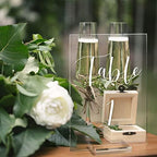 UNIQOOO Acrylic Wedding Table Numbers 1-15 with Stands | 4x6 inch Printed Calligraphy, Clear Table Number Signs and Holders | Perfect for Wedding Reception, Centerpiece Decoration, Event, Party - Image 5