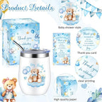 Hoolerry 6 Set Baby Shower Cups, 12oz Stainless Steel Tumbler, Blue Bear - Image 3