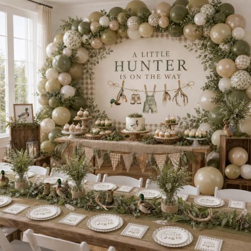 40 Guests Hunting Baby Shower Plates and Napkins Set, Little Hunter - Image 7