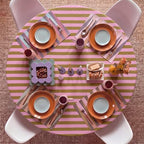 Tudomro Striped Tablecloth, Round, Olive, Dusty Rose, 60'' X 60'' - Image 6