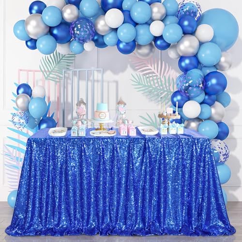 SoarDream Navy Blue Sequin Tablecloth 90"x156" Wedding Table Cloth by SoarDream