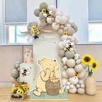 131PCS Vintage Bear Baby Shower Decorations Large Coroplast Cutout with Stand, Gender Neutral Balloons Arch& Bee Stickers for Birthday, Photo Props & Pooh Party Supplies by TopJianyu