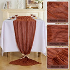 Fanami 6 Pack Cheesecloth Table Runner -10FT Terracotta Boho Gauze Cheese Cloth Table Runner 120 Inches Long Rustic Sheer Fabric Centerpieces for Wedding Birthday Party Bridal Baby Shower Decorations - Image 3