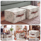 2 Pack Sage Green Floral Storage Bin with Lids, 15x10x10 Inch - Image 3