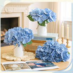 Mimorou 6 Set Floral Table Centerpiece Fake Hydrangea Decor, Dusty Blue - Image 2