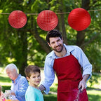 Blulu 24 Pcs Picnic Party Decorations Red Paper Lanterns Checkered Round - Image 4