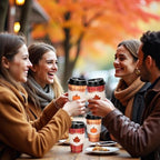 Whaline 50 Pcs Fall Thanksgiving Buffalo Plaid Disposable Coffee Cup with Lids and Sleeves Rustic Pumpkin Maple Leaf Paper Drinking Cups for Autumn Harvest Thanksgiving Party Supplies - Image 6