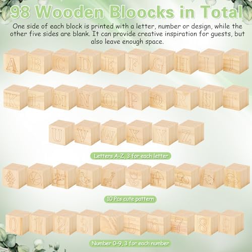 Marsui 136 Pcs Baby Shower Blocks to Decorate Game Kit, Leaf - Image 4