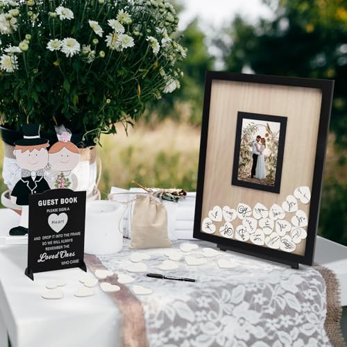 Wedding Guest Book Alternative, Guest Book Wedding Reception, Wedding Guest Book with Wooden Hearts Guest Book Signs for Wedding Anniversary Birthday Party Baby Shower - Image 6