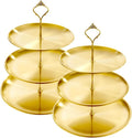2 Set Stainless Steel Cupcake Stand, Gold Metal Serving Tray Cake Holder Cake Display Stand for Holiday Dessert Table Decorations Birthday Party Wedding by Unknown